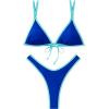 image:imageSUUKSESS Women Cheeky Thong String 2 Piece Bikini Sets Sexy High Waist Swimsuit79 Blue Color Block 2