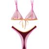image:imageSUUKSESS Women Cheeky Thong String 2 Piece Bikini Sets Sexy High Waist Swimsuit79 Brown Color Block