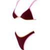 image:imageSUUKSESS Women Cheeky Thong String 2 Piece Bikini Sets Sexy High Waist Swimsuit79 Brown Color Block