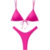 image:imageSUUKSESS Women Cheeky Thong String 2 Piece Bikini Sets Sexy High Waist Swimsuit79 Pink Color Block