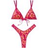 image:imageSUUKSESS Women Cheeky Thong String 2 Piece Bikini Sets Sexy High Waist Swimsuit79 Pink Yellow Floral