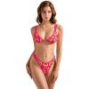 image:imageSUUKSESS Women Cheeky Thong String 2 Piece Bikini Sets Sexy High Waist Swimsuit79 Pink Yellow Floral