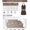 image:imageSUUKSESS Women 2 Piece Halter Open Back Workout Sets Padded Tank Top High Waisted Tummy Control Biker Shorts with PocketsBlack