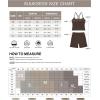 image:imageSUUKSESS Women 2 Piece Workout Sets Built in Bra Open Back Tank Tops High Waisted Biker Shorts with PocketsBrown