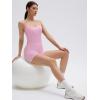 image:imageSUUKSESS Women 2 Piece Workout Sets Built in Bra Open Back Tank Tops High Waisted Biker Shorts with PocketsPink