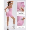 image:imageSUUKSESS Women 2 Piece Workout Sets Built in Bra Open Back Tank Tops High Waisted Biker Shorts with PocketsPink