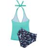 image:imageSUUKSESS Women Sexy Halter Tankini Bathing Suits Slimming Tummy Control High Waisted Swimsuits 2 Piece06 Aqua Blue Floral
