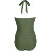 image:imageSUUKSESS Women Sexy Halter Tankini Bathing Suits Slimming Tummy Control High Waisted Swimsuits 2 Piece06 Army Green