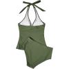 image:imageSUUKSESS Women Sexy Halter Tankini Bathing Suits Slimming Tummy Control High Waisted Swimsuits 2 Piece06 Army Green
