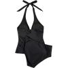 image:imageSUUKSESS Women Sexy Halter Tankini Bathing Suits Slimming Tummy Control High Waisted Swimsuits 2 Piece06 Black