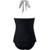 image:imageSUUKSESS Women Sexy Halter Tankini Bathing Suits Slimming Tummy Control High Waisted Swimsuits 2 Piece06 Black Striped