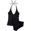 image:imageSUUKSESS Women Sexy Halter Tankini Bathing Suits Slimming Tummy Control High Waisted Swimsuits 2 Piece06 Black Striped