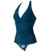 image:imageSUUKSESS Women Sexy Halter Tankini Bathing Suits Slimming Tummy Control High Waisted Swimsuits 2 Piece06 Blue Floral