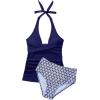 image:imageSUUKSESS Women Sexy Halter Tankini Bathing Suits Slimming Tummy Control High Waisted Swimsuits 2 Piece06 Blue Star