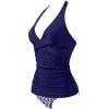 image:imageSUUKSESS Women Sexy Halter Tankini Bathing Suits Slimming Tummy Control High Waisted Swimsuits 2 Piece06 Blue Star