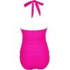 image:imageSUUKSESS Women Sexy Halter Tankini Bathing Suits Slimming Tummy Control High Waisted Swimsuits 2 Piece06 Hot Pink