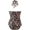 image:imageSUUKSESS Women Sexy Halter Tankini Bathing Suits Slimming Tummy Control High Waisted Swimsuits 2 Piece06 Leopard