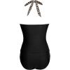 image:imageSUUKSESS Women Sexy Halter Tankini Bathing Suits Slimming Tummy Control High Waisted Swimsuits 2 Piece06 Leopard Black