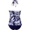 image:imageSUUKSESS Women Sexy Halter Tankini Bathing Suits Slimming Tummy Control High Waisted Swimsuits 2 Piece06 Navy Blue Floral