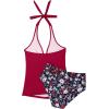 image:imageSUUKSESS Women Sexy Halter Tankini Bathing Suits Slimming Tummy Control High Waisted Swimsuits 2 Piece06 Red Floral