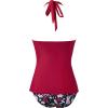 image:imageSUUKSESS Women Sexy Halter Tankini Bathing Suits Slimming Tummy Control High Waisted Swimsuits 2 Piece06 Red Floral