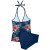 image:imageSUUKSESS Women Sexy Halter Tankini Bathing Suits Slimming Tummy Control High Waisted Swimsuits 2 Piece06 Tropical Floral Navy Blue