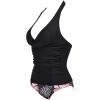 image:imageSUUKSESS Women Sexy Halter Tankini Bathing Suits Slimming Tummy Control High Waisted Swimsuits 2 Piece06 Vintage Floral Black