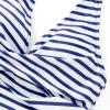 image:imageSUUKSESS Women Sexy Halter Tankini Bathing Suits Slimming Tummy Control High Waisted Swimsuits 2 Piece06 White Blue Striped