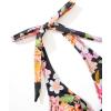 image:imageSUUKSESS Women Sexy Halter Tankini Bathing Suits Slimming Tummy Control High Waisted Swimsuits 2 PieceColorful Floral Black