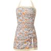 image:imageSUUKSESS Women Tummy Control Tankini Swimsuits with Skirt Backless Bathing Suit149yellow Floral