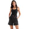 image:imageSUUKSESS Women Cotton Rib Squre Neck Tops Sleeveless Summer Padded Basic Tank Top01 Black