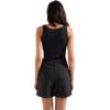image:imageSUUKSESS Women Cotton Rib Squre Neck Tops Sleeveless Summer Padded Basic Tank Top01 Black
