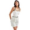 image:imageSUUKSESS Women Cotton Rib Squre Neck Tops Sleeveless Summer Padded Basic Tank Top04 Whiteblack