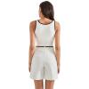 image:imageSUUKSESS Women Cotton Rib Squre Neck Tops Sleeveless Summer Padded Basic Tank Top04 Whiteblack