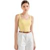 image:imageSUUKSESS Women Cotton Rib Squre Neck Tops Sleeveless Summer Padded Basic Tank Top05 Yellow