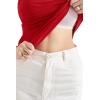 image:imageSUUKSESS Women Cotton Rib Squre Neck Tops Sleeveless Summer Padded Basic Tank Top08 Red