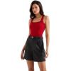 image:imageSUUKSESS Women Cotton Rib Squre Neck Tops Sleeveless Summer Padded Basic Tank Top08 Red