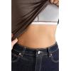 image:imageSUUKSESS Women Cotton Rib Squre Neck Tops Sleeveless Summer Padded Basic Tank Top12 Brownwhite