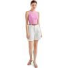 image:imageSUUKSESS Women Cotton Rib Squre Neck Tops Sleeveless Summer Padded Basic Tank Top13 Pinkwhite