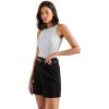 image:imageSUUKSESS Women Cotton Rib Squre Neck Tops Sleeveless Summer Padded Basic Tank Top14 Washed Blue