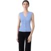 image:imageSUUKSESS Women Button Down Vest Tops Summer V Neck Sleeveless Tank Tops Business Casual Sweater VestLight Blue