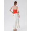 image:imageSUUKSESS Women Halter Backless Tank Tops with Built in Bra Double Lined V Neck Y2k Going Out TopsRed