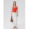image:imageSUUKSESS Women Halter Backless Tank Tops with Built in Bra Double Lined V Neck Y2k Going Out TopsRed