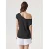 image:imageSUUKSESS Women Silk Cashmere Blend Off The Shoulder Tops Summer Lightweight Knit Trendy Sweaters Loose Fit Shirts01 Black