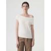 image:imageSUUKSESS Women Silk Cashmere Blend Off The Shoulder Tops Summer Lightweight Knit Trendy Sweaters Loose Fit Shirts02 Snow White
