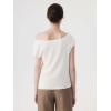 image:imageSUUKSESS Women Silk Cashmere Blend Off The Shoulder Tops Summer Lightweight Knit Trendy Sweaters Loose Fit Shirts02 Snow White
