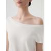 image:imageSUUKSESS Women Silk Cashmere Blend Off The Shoulder Tops Summer Lightweight Knit Trendy Sweaters Loose Fit Shirts02 Snow White