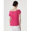image:imageSUUKSESS Women Silk Cashmere Blend Off The Shoulder Tops Summer Lightweight Knit Trendy Sweaters Loose Fit Shirts04 Rose Pink