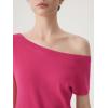 image:imageSUUKSESS Women Silk Cashmere Blend Off The Shoulder Tops Summer Lightweight Knit Trendy Sweaters Loose Fit Shirts04 Rose Pink