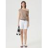 image:imageSUUKSESS Women Silk Cashmere Blend Off The Shoulder Tops Summer Lightweight Knit Trendy Sweaters Loose Fit Shirts05 Khaki